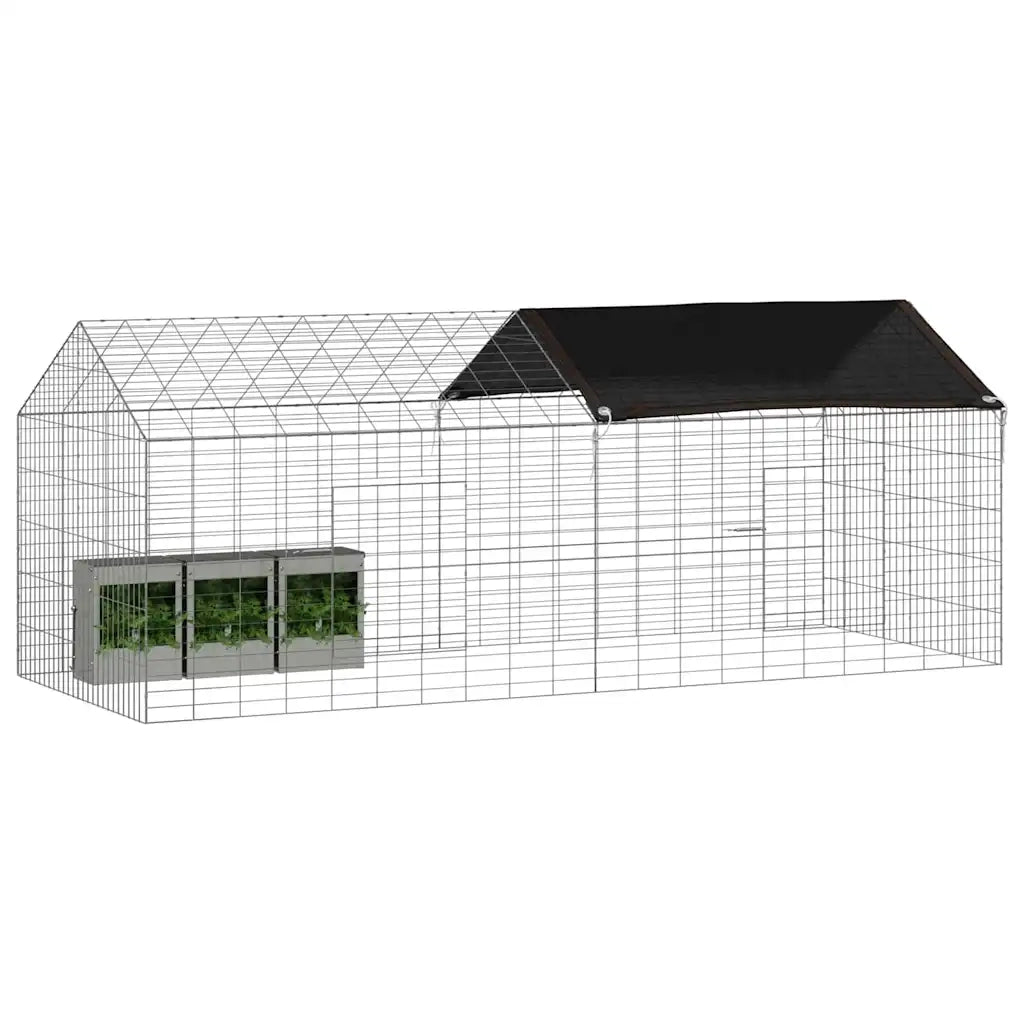 Gabbia per Conigli Argento 200 x 78 x 78 cm Acciaio zincato 42019237