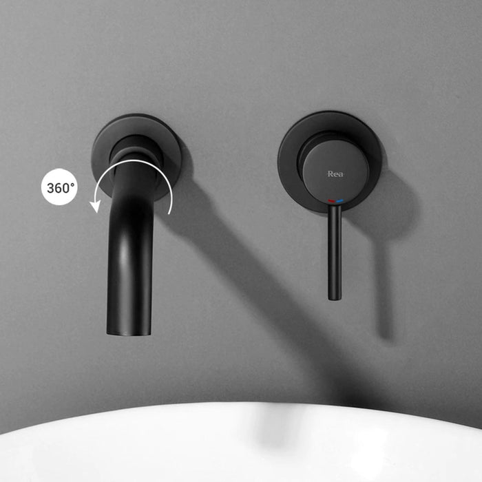 Rubinetto Da Incasso Rea Lungo Long Black Mat + Box