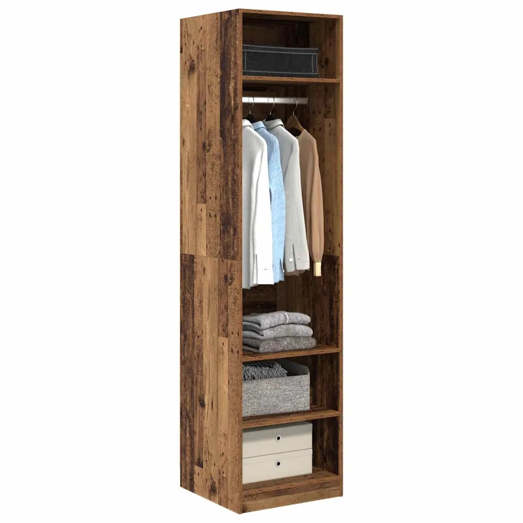 vidaXL Guardaroba con lo scaffale Legno vecchio Legno multistrato
