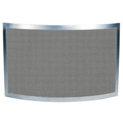 Parascintille camino acciaio inox curvo con rete nera h.48x75 cm.  Made in Italy