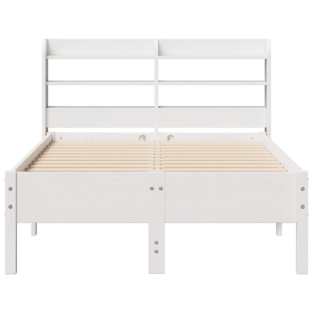 Letto senza Materasso Bianco 120x190 cm Legno Massello di Pino