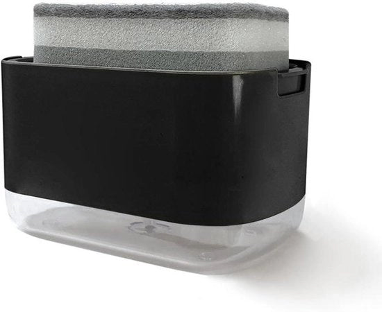 Dispensatore di sapone con supporto per spugna per il bancone - 300 ml, azionabile con una mano