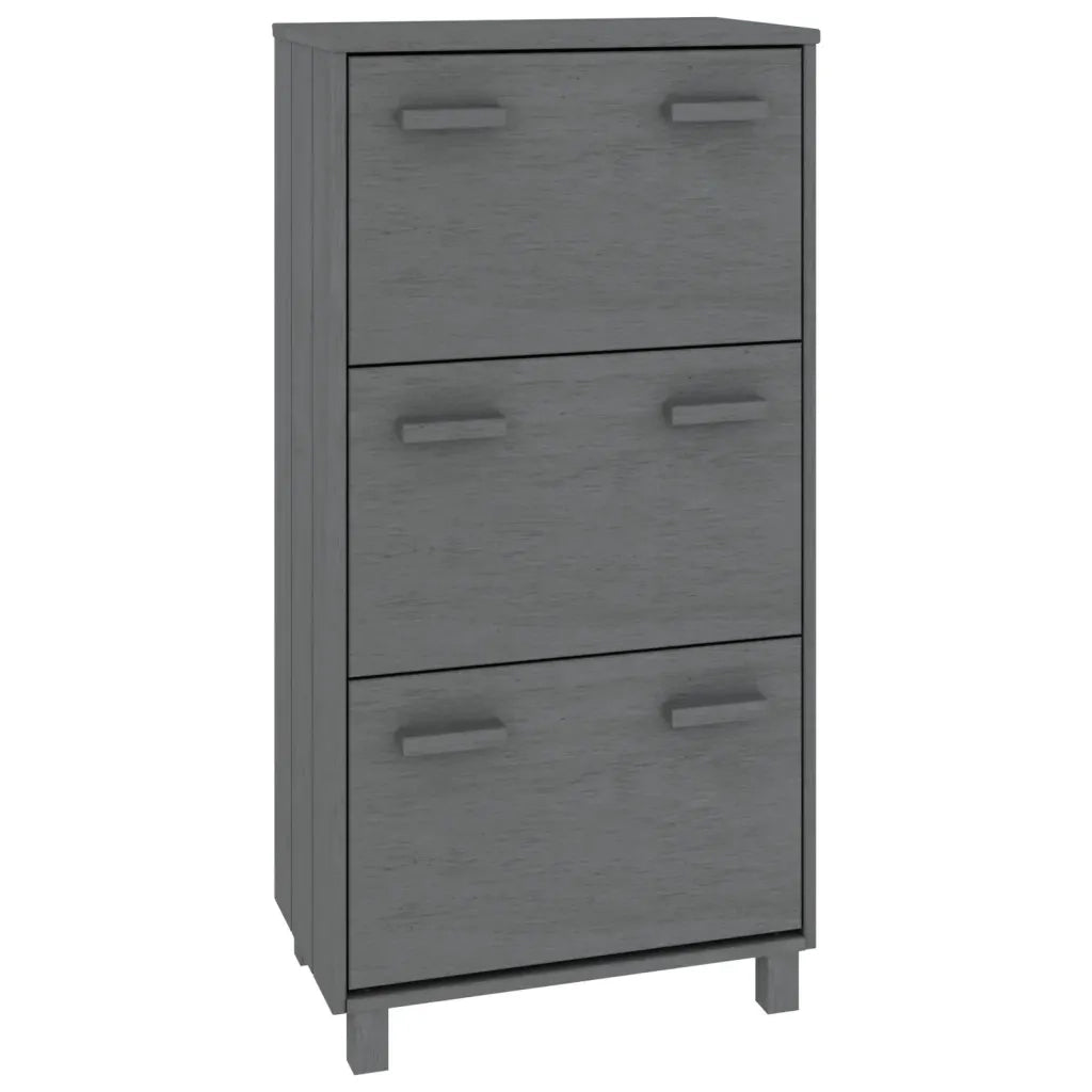 Scarpiera | Mobile per scarpe HAMAR Grigio Scuro 59,5x35x117 cm in Legno di Pino