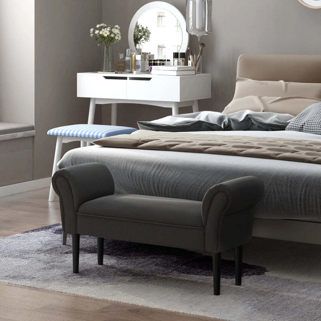 Panca imbottita con contenitore ¨C Xylo ¨C Nero, 102x36x51 cm