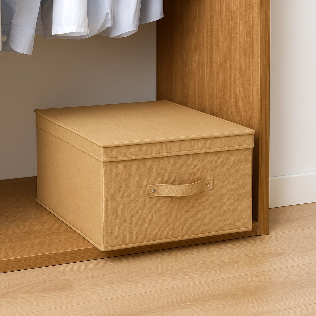 Scatole Cambio Stagione TNT Pieghevoli 48x36x19cm kit 4 pezzi Salvaspazio con Maniglie