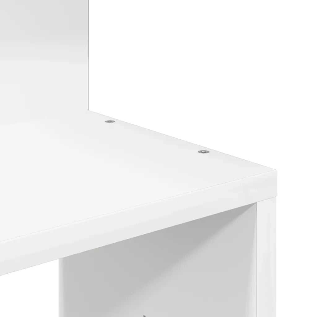 Scaffale Angolare Muro Bianco 32x32x127,5 cm Legno Multistrato 860517