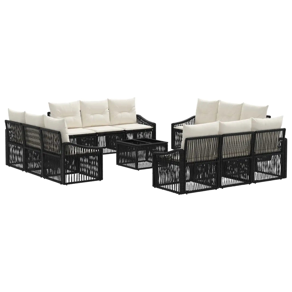 Set Divano da Giardino 13 pcs Nero polyrattan 3435958