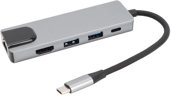 Adattatore USB C 5 in 1 - Interfaccia Display 4K HD di Alta Qualità - Compattabile e Leggero - Adatto per Smartphone e Tablet - Modello: ... - Codice Prodotto: ...