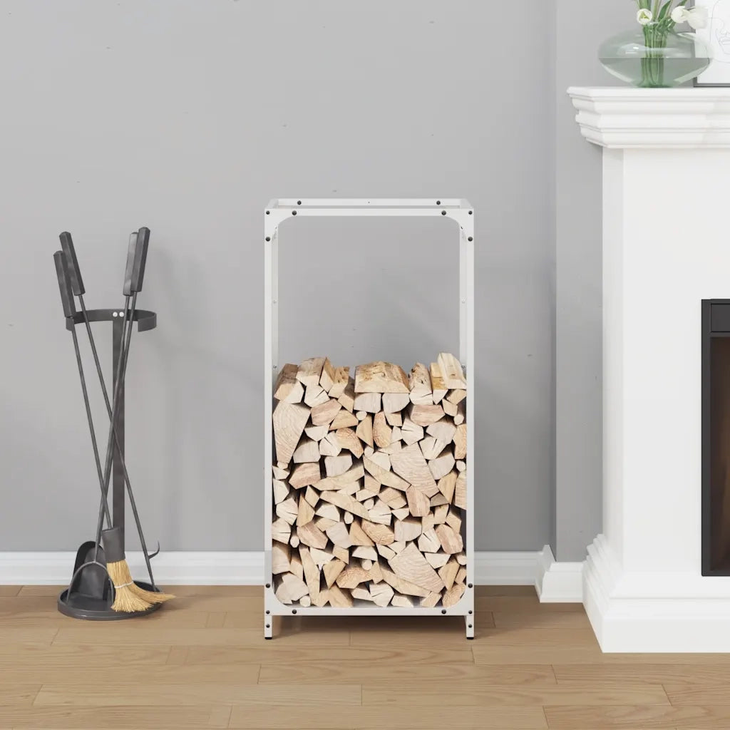 Rastrelliera per Legna da Ardere Bianca 44x28x90 cm CFW2532016