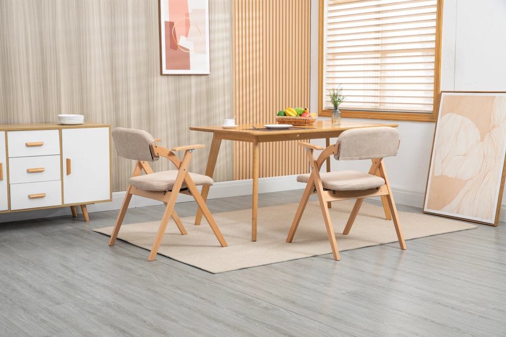 SEDIA PIEGHEVOLE CON BRACCIOLI E SEDUTA IMBOTTITA SET DA 2 KHAKI