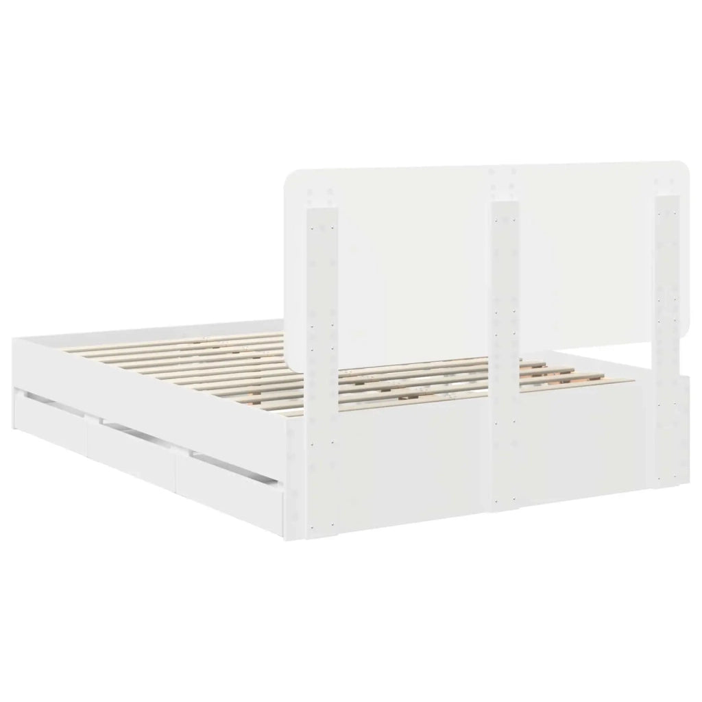 Struttura del letto-Giroletto-Rete del Letto Bianco 160 x 200 cm Legno Ingegnerizzato 515775