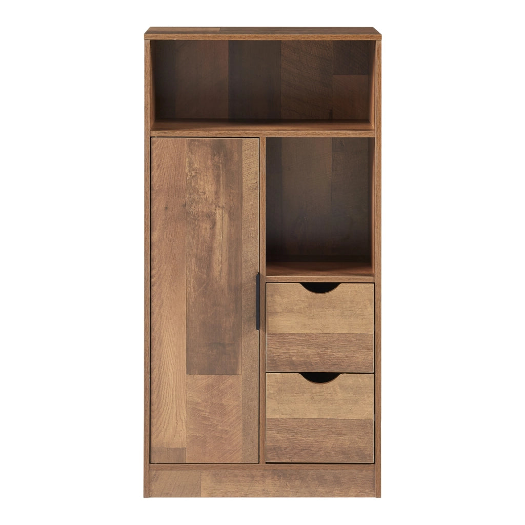 Armadio da Bagno Namsskogan 100x50x25 cm effetto Legno Intarsiato color Noce [en.casa]
