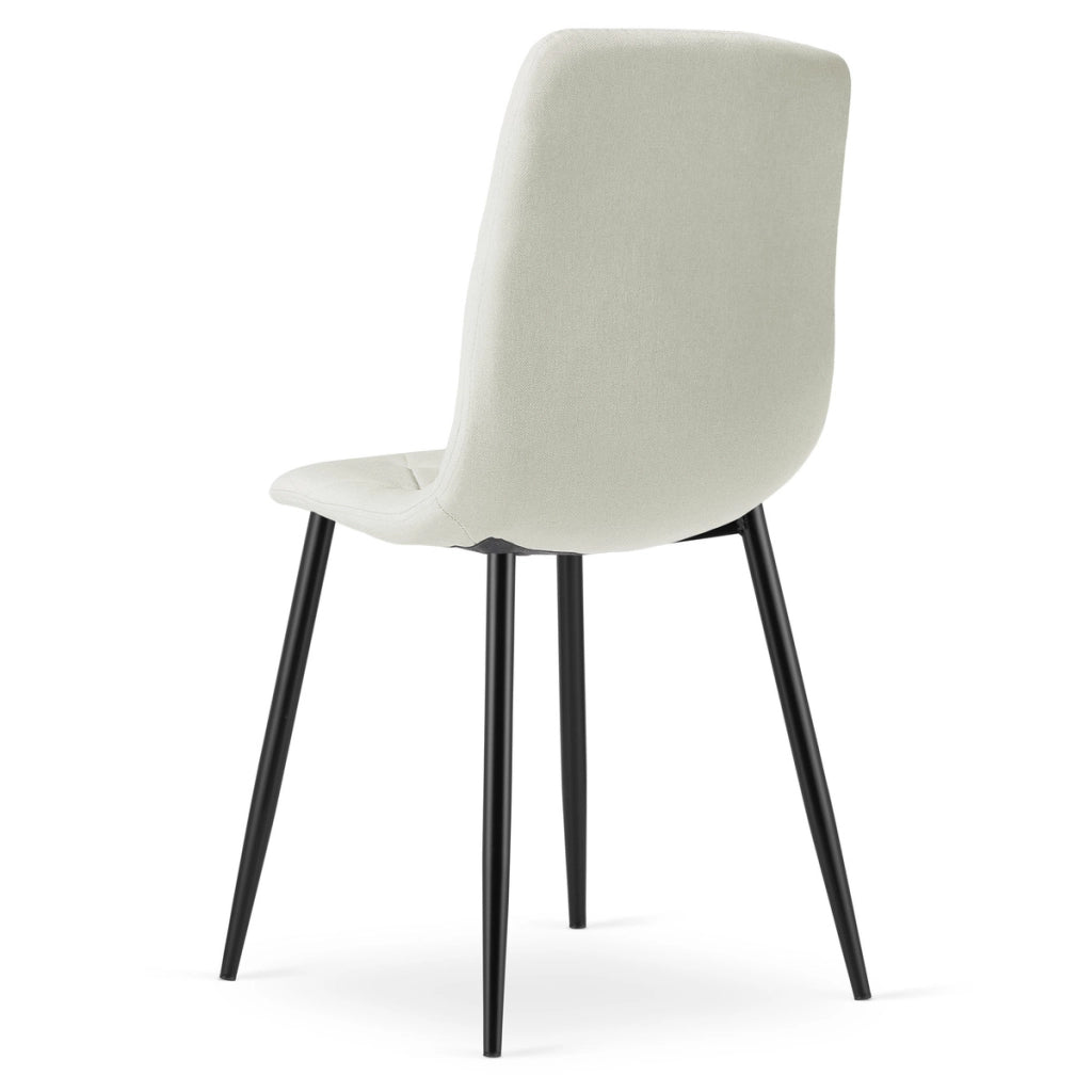 Set di 4 Sedie Libra Beige con Gambe in Metallo Nero