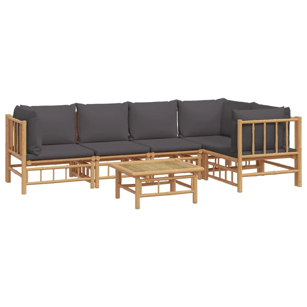 Set Salotto da Giardino 6pz con Cuscini Grigio Scuro BambÃ¹cod mxl 76316