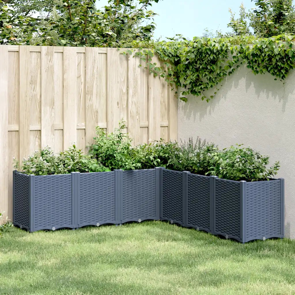 Fioriera da Giardino Grigio Blu 160x160x53 cm in PP 367866