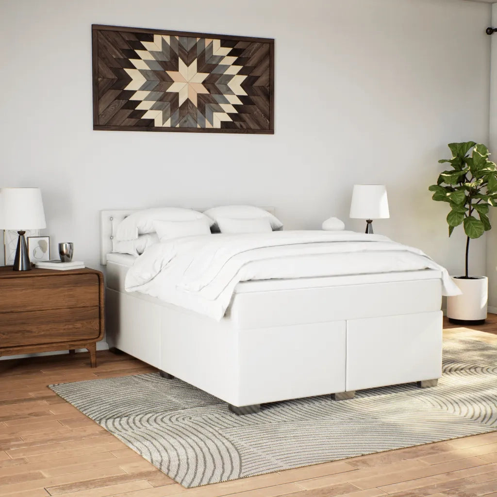Giroletto a Molle con Materasso Bianco 140x200 cm in Similpelle 3286125