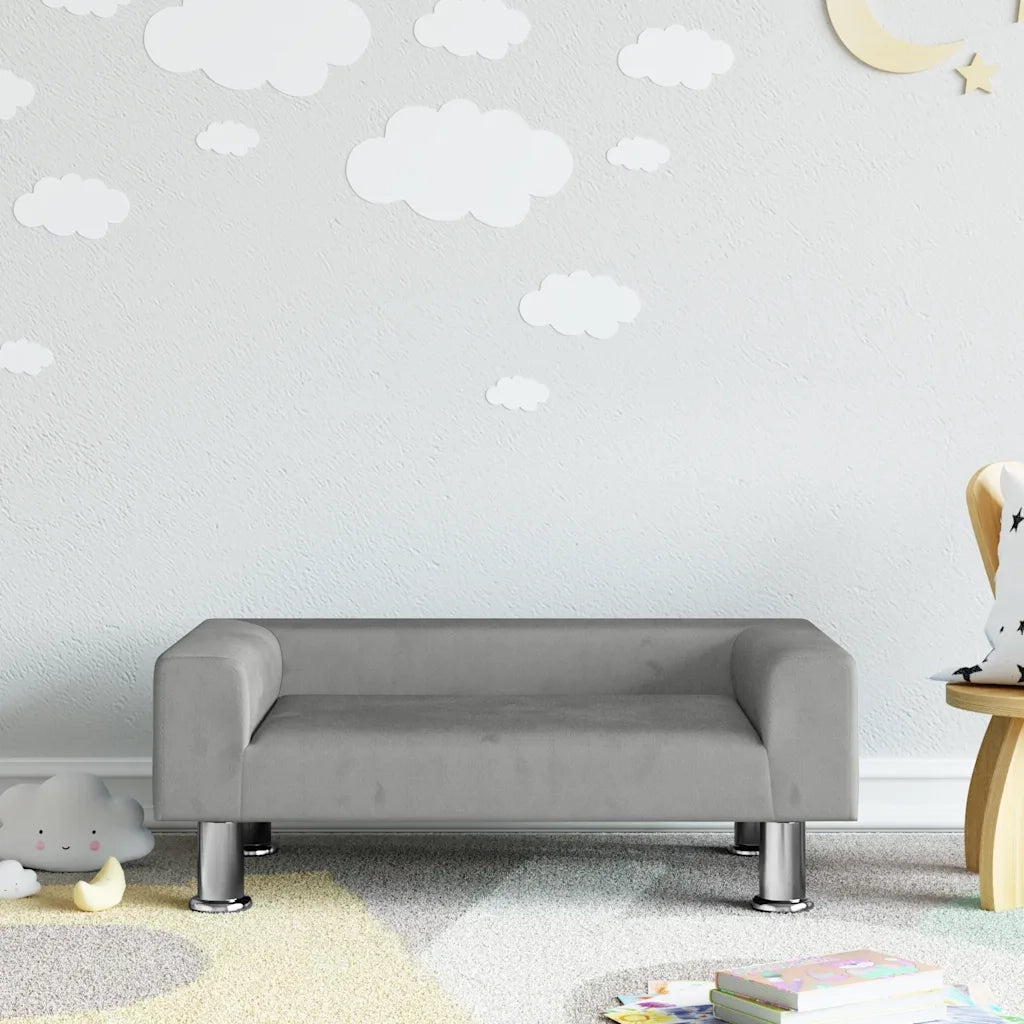 Divano per Bambini Grigio Chiaro 70x45x26,5 cm in Vellutocod mxl 93862