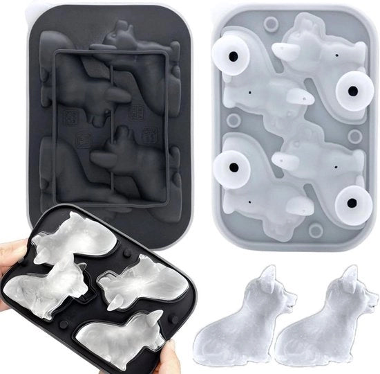 Cane da gelato in forma di corgi con coperchio - forme 3D divertenti per bevande freezer - whisky cocktail birra