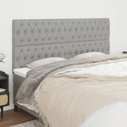 Testiera-Testata Decorativa Grigio Chiaro 180x7x118/128 cm Tessuto