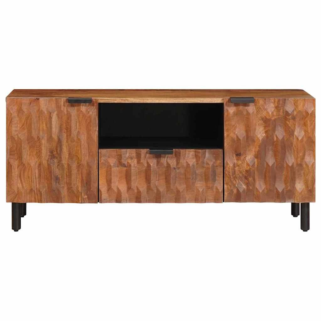 Mobile TV moderno con cassetto 105 x 33,5 x 46 cm contenitore funzionale design pulito legno di mango marrone 02_0057775