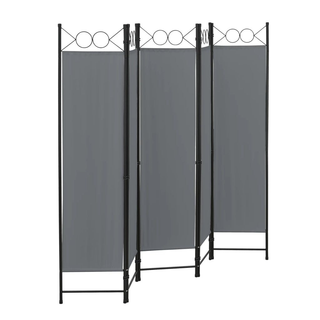 Schermo divisorio per la privacy Saragossa a 5 pannelli 171 x 200 cm grigio scuro 03_0008066