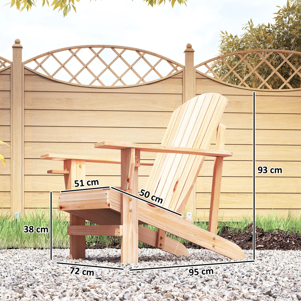 Poltrona da giardino Adirondack con portabicchieri ¨C zephmum ¨C legno massello 72x95x93 cm