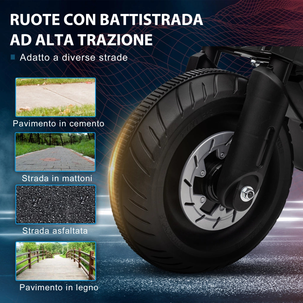 Moto Elettrica per Bambini 3-5 Anni ¨C Zephmum ¨C Nera PP e Metallo 86x44x58 cm