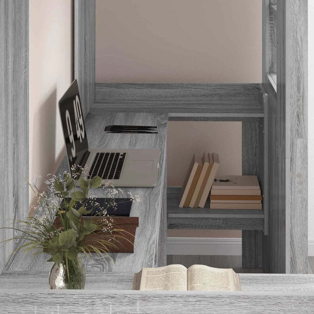Struttura letto a castello con scrivania Grigio Sonoma 3410432