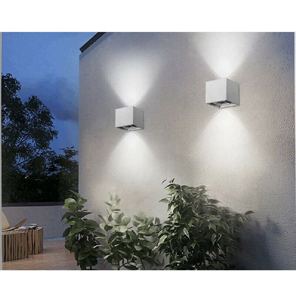 Trade Shop - Applique Doppia Emissione Led Cob 12w Esterno Luce 4000k 3000k 6500k Grigio Es46 -