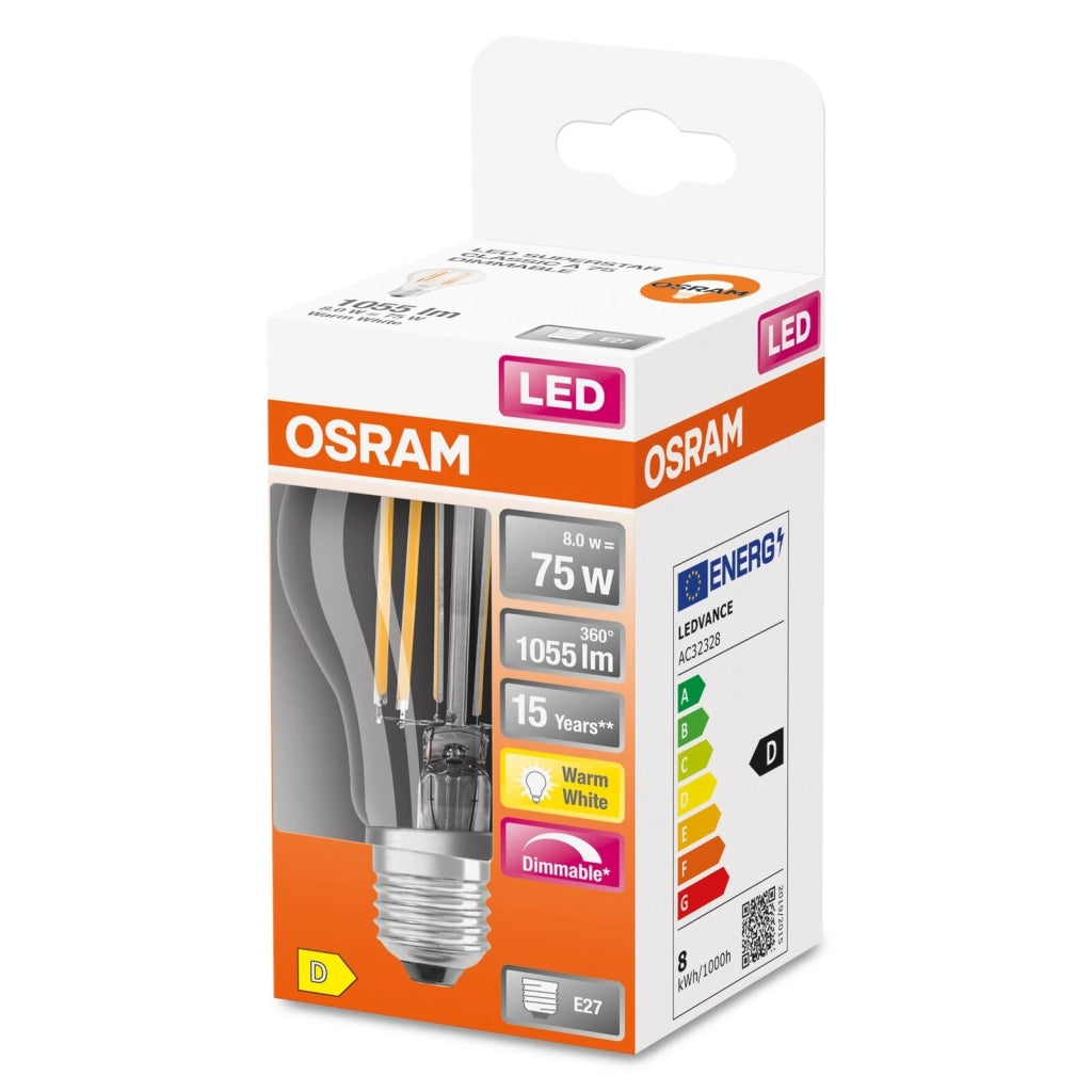 Osram SUPERSTAR lampada LED Bianco caldo 2700 K 9 W E27 D