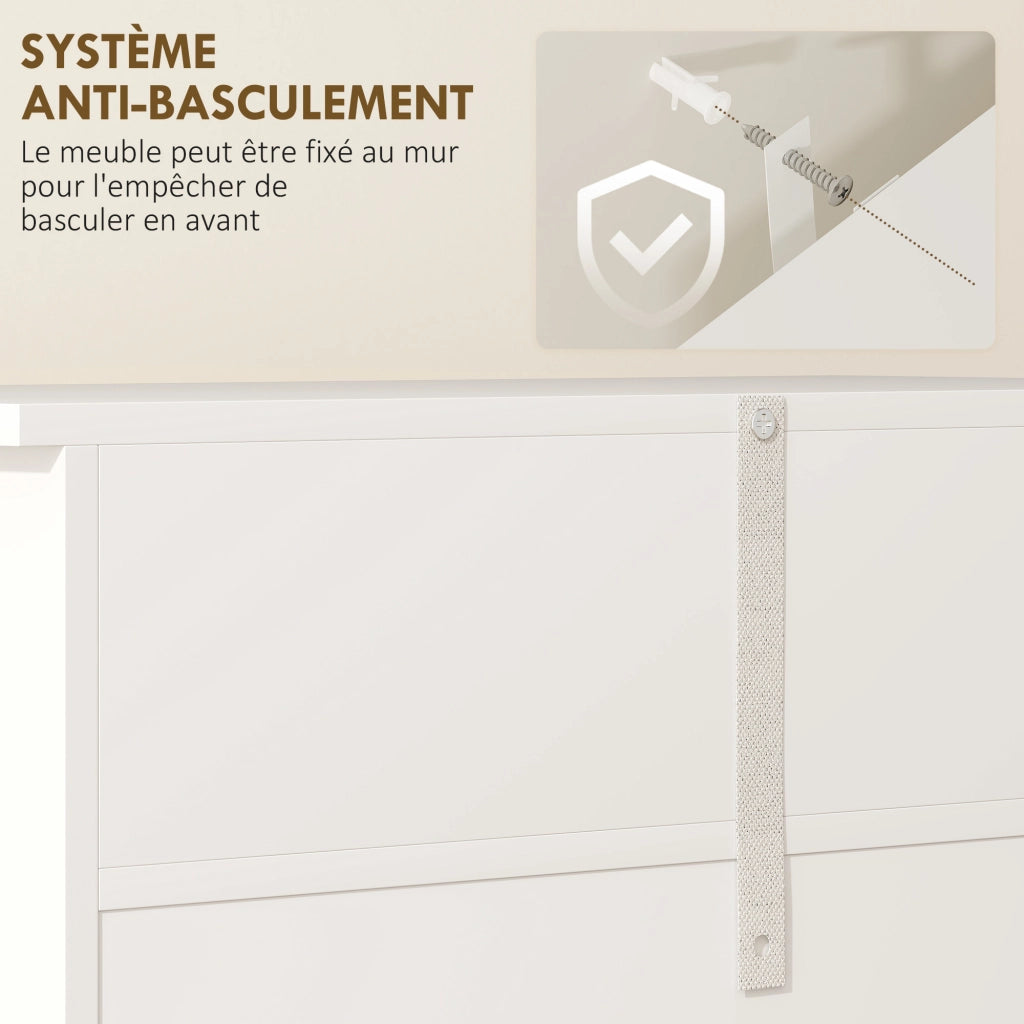 Mobile da bagno con 2 cassetti e ripiano regolabile ¨C zephmum ¨C 60x30x75 cm bianco