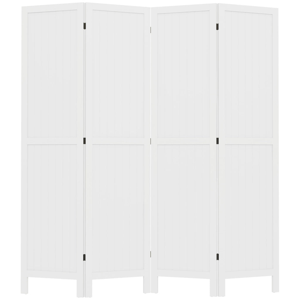 Paravento in legno ¨C zephmum ¨C 4 pannelli bianco 160x170 cm