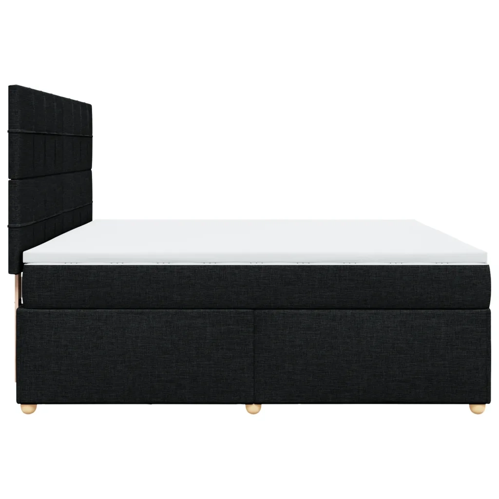 Giroletto a Molle con Materasso Nero 180x200 cm in Tessuto