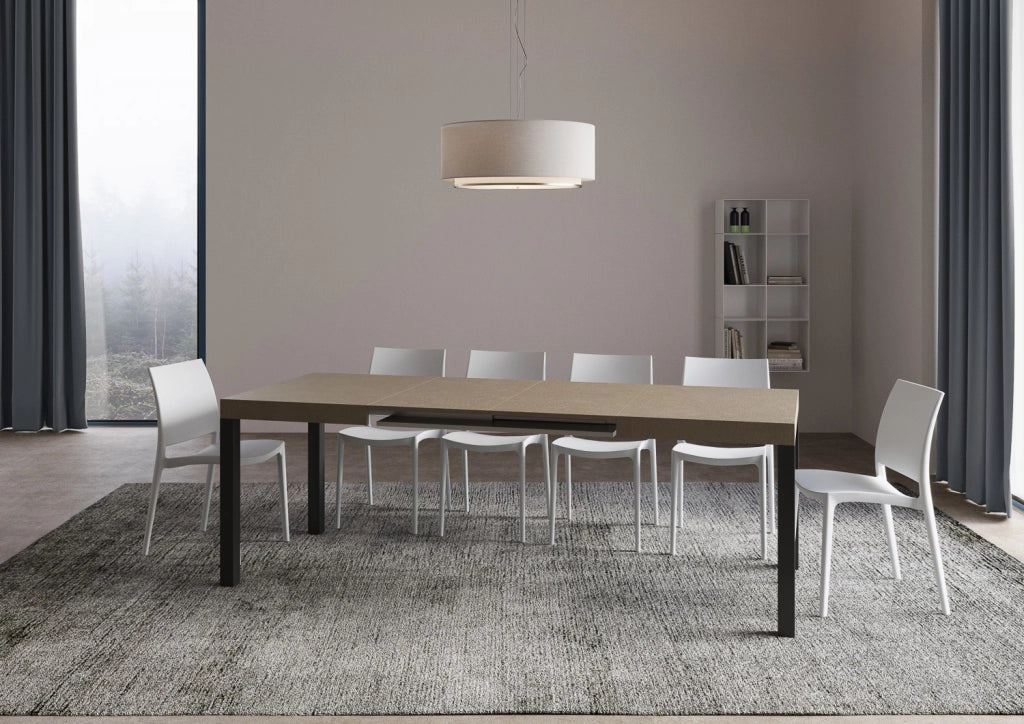 Tavolo allungabile 90x120/224 cm Every tortora gambe antracite