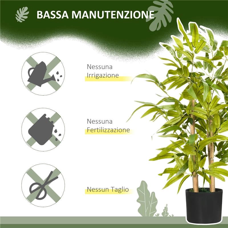 PIANTA DI BAMBU ARTIFICIALE ALTA 60 CM IN POLIESTERE E PP VERDE CON VASO IN CEMENTO Ï15X12.5 CM