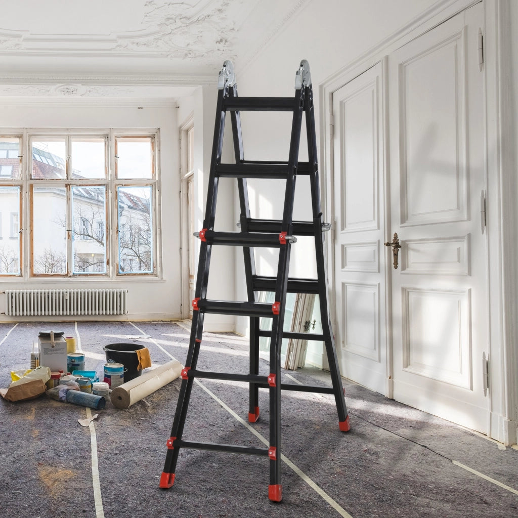 Scala Telescopica Alluminio Pieghevole ¨C Zephmum ¨C 4 m 8 Gradini 150 kg