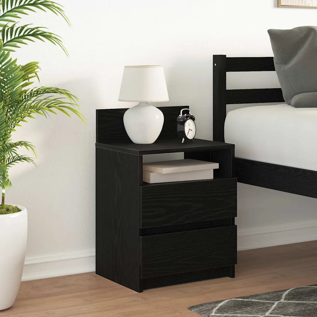 vidaXL Comodino con 2 Cassetti Nero 40x33x60 cm