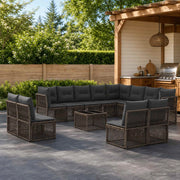 Set Divano da Giardino 13 pz Grigio polyrattan 3434414