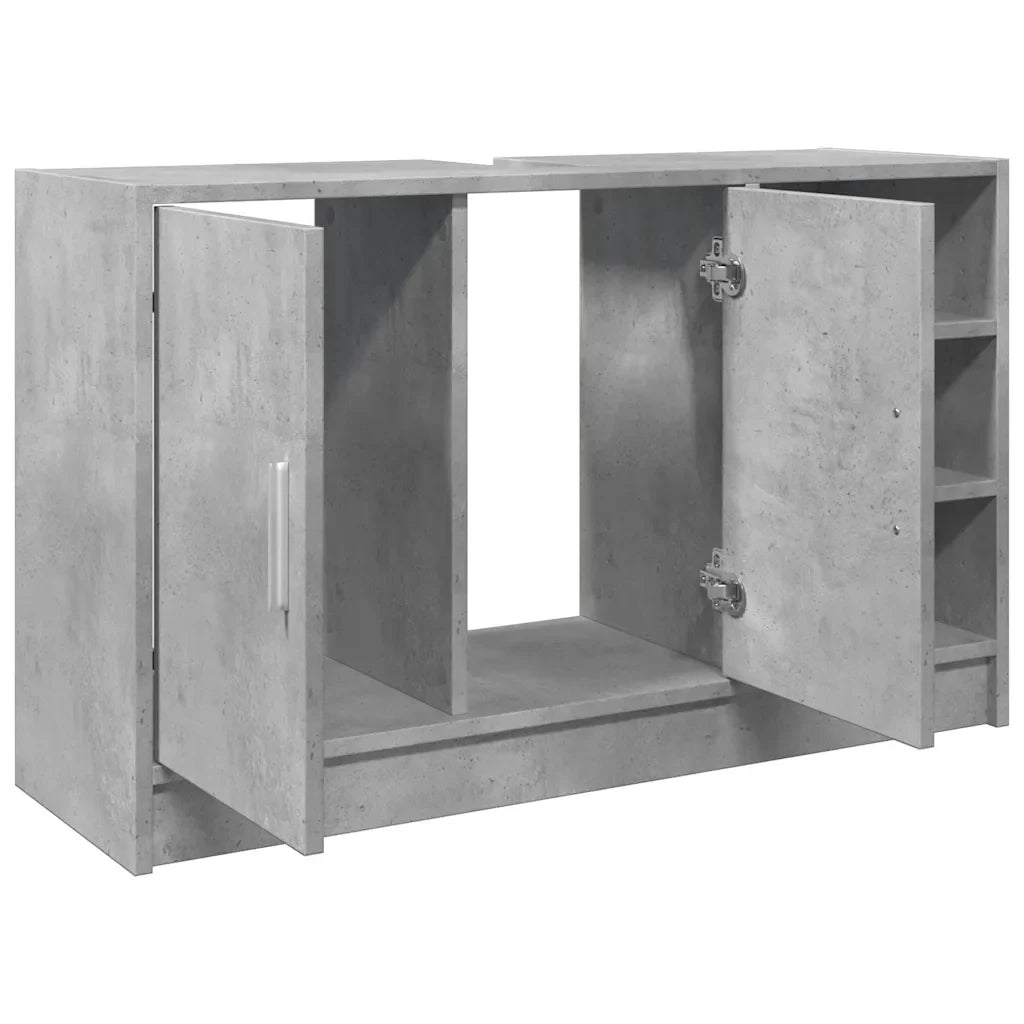 Mobile lavabo contemporaneo con vano contenitore 90 x 29 x 55 cm legno composito grigio cemento 02_0049544