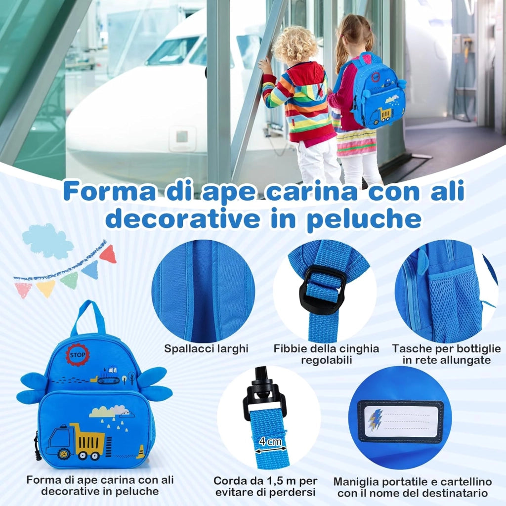 Valigia Cavalcabile per Bambini, 18" Valigia+ 12" Zaino,2 Pezzi, Trolley Bambini Bagaglio a Mano con Ruote Girevoli e Maniglia Retrattile, 2 Cingie Multiuso (Modello 9)