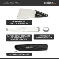 Essential Balloon Softbox 80cm + adattatore softbox per Hensel Expert, diffusore di luce a 360° ad apertura rapida, incluso adattatore Bowens, compatibile con tutte le più comuni