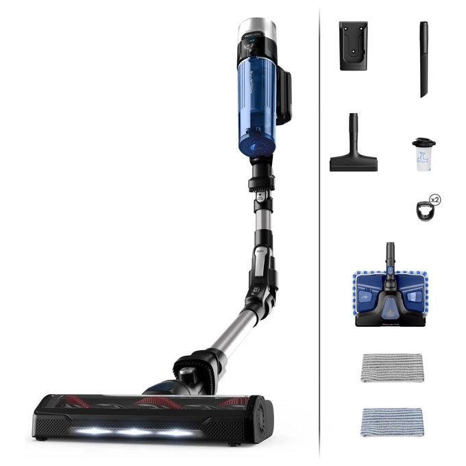 Rowenta X-Force Flex 9.60 RH20C0 aspirapolvere senza filo Argento, Blu Senza sacchetto