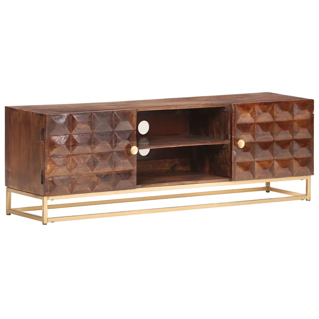 Mobile TV 124x29x45 cm in Legno Massello di Mango 323404