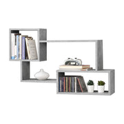 Mensola da Parete Kvinesdal con 3 Vani Portaoggetti 87x18x54 cm - Effetto Cemento [en.casa]