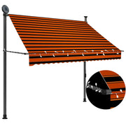 Tenda da Sole Retrattile Manuale LED 200 cm Arancione e Marrone cod mxl 18999