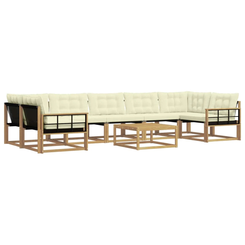 Set di divani da esterno 8 pcs Bianco e Crema 79 x 79 x 37 cm