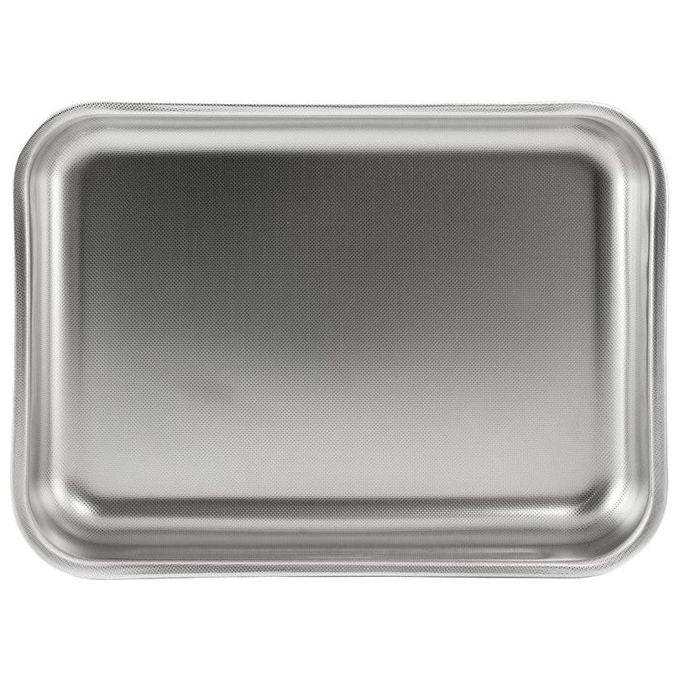 Steel Pan 101801 Teglia da Forno Rettangolare Acciaio Inox 18-10 Antiaderente Antigraffio 25x19x5 cm colore Acciaio Inox