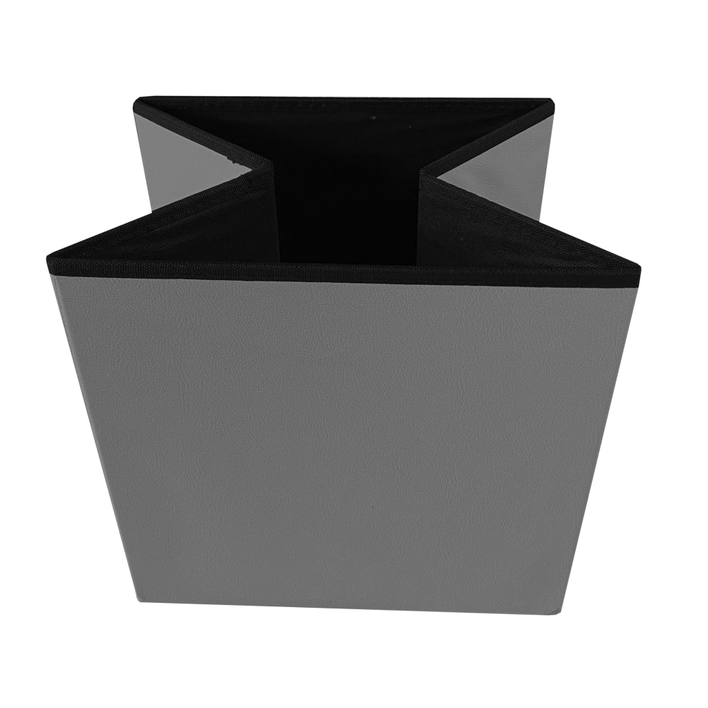 Puff Ottomano Quadrato Portaoggetti Pieghevole in Similpelle 38x38x38cm | Nyana Casa | Stile ottomano | Similpelle resistente | Nero, grigio e beige