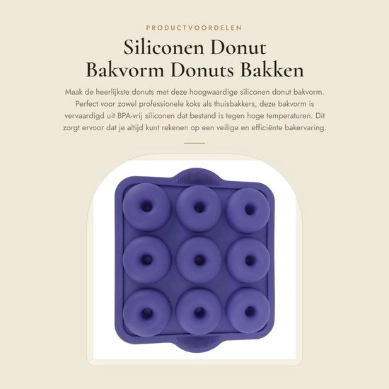 Forma per donut in silicone - resistente alla lavastoviglie - BPA-free - blu reale - flessibile