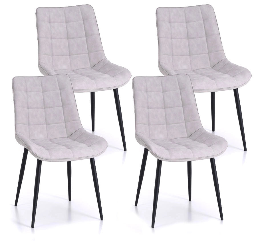 Set 4 Sedie 49x52x85 cm in Similpelle Grigio